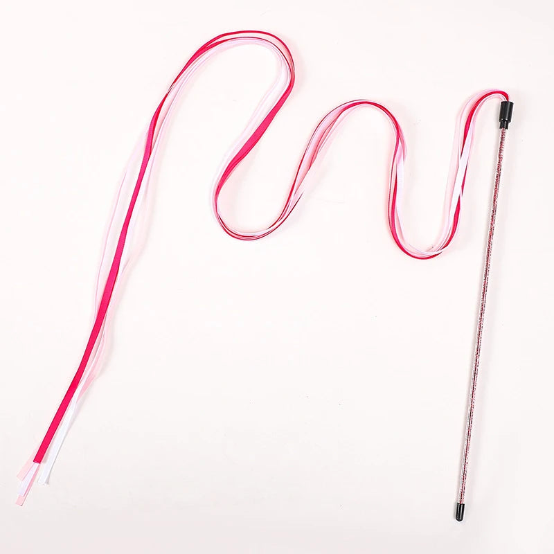 Cat Teaser Wand – Interactive Satin Ribbon Play Stick for Kittens