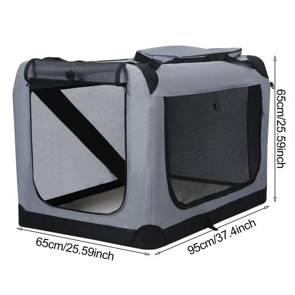 Portable Dog Carrier Crate – Foldable Car Travel Bed & Kennel