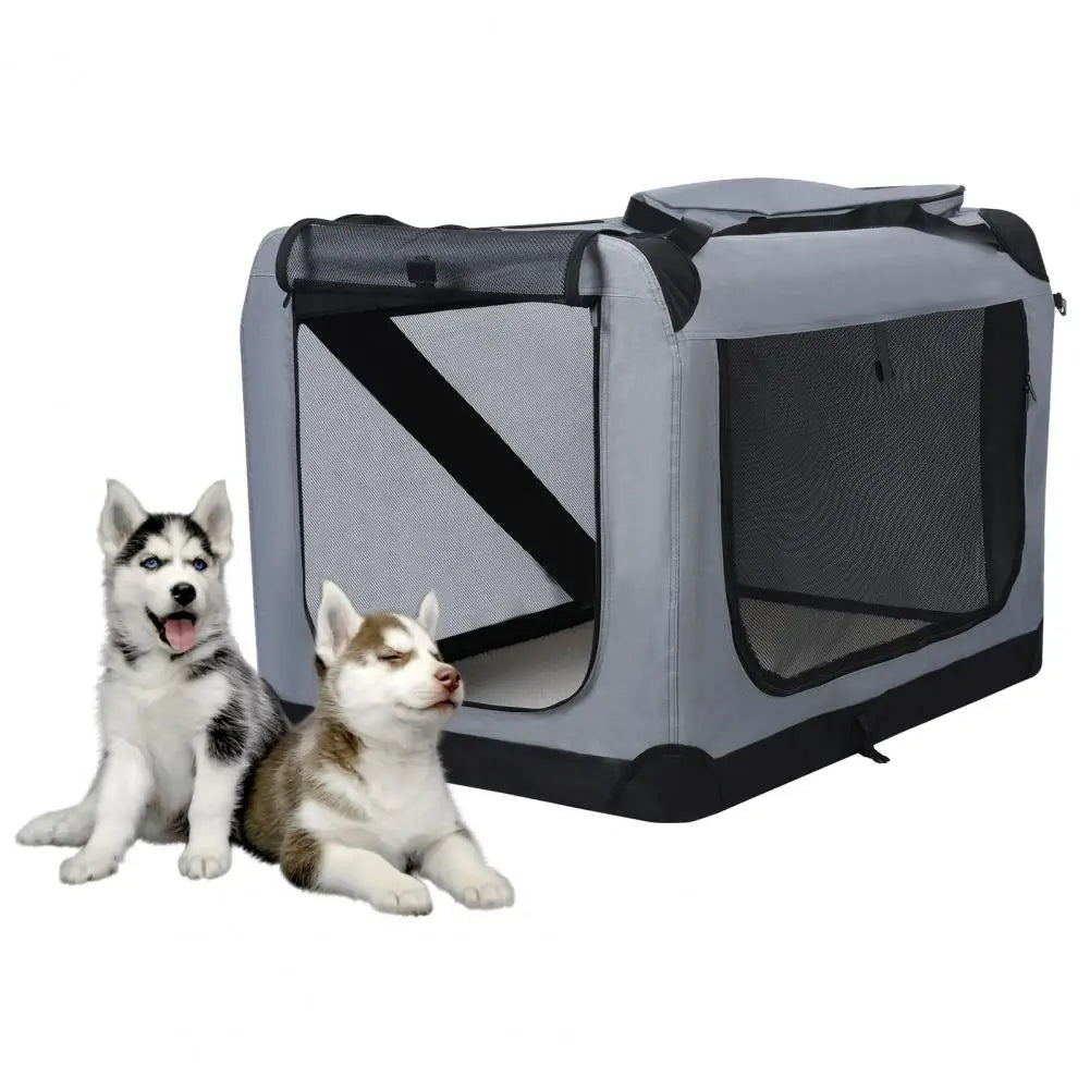 Portable Dog Carrier Crate – Foldable Car Travel Bed & Kennel