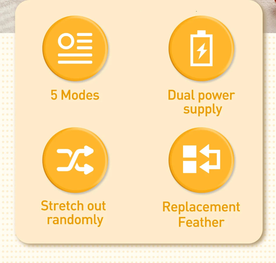 ROJECO 2-in-1 Smart Cat Toy – Automatic Feather Ball with 5 Modes