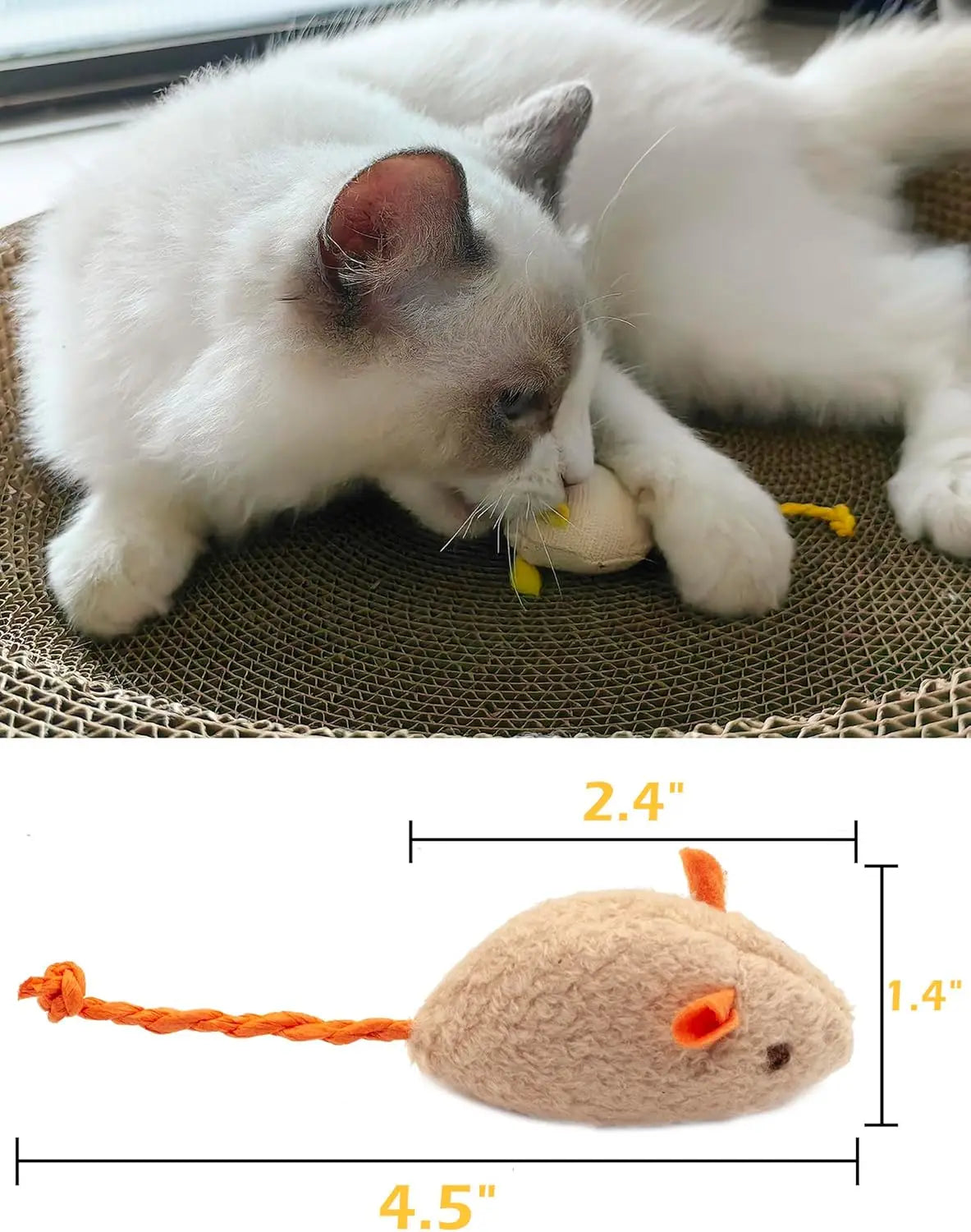 Catnip Mouse Toys – Interactive Rattle Mice for Indoor Cats (3–200pcs)