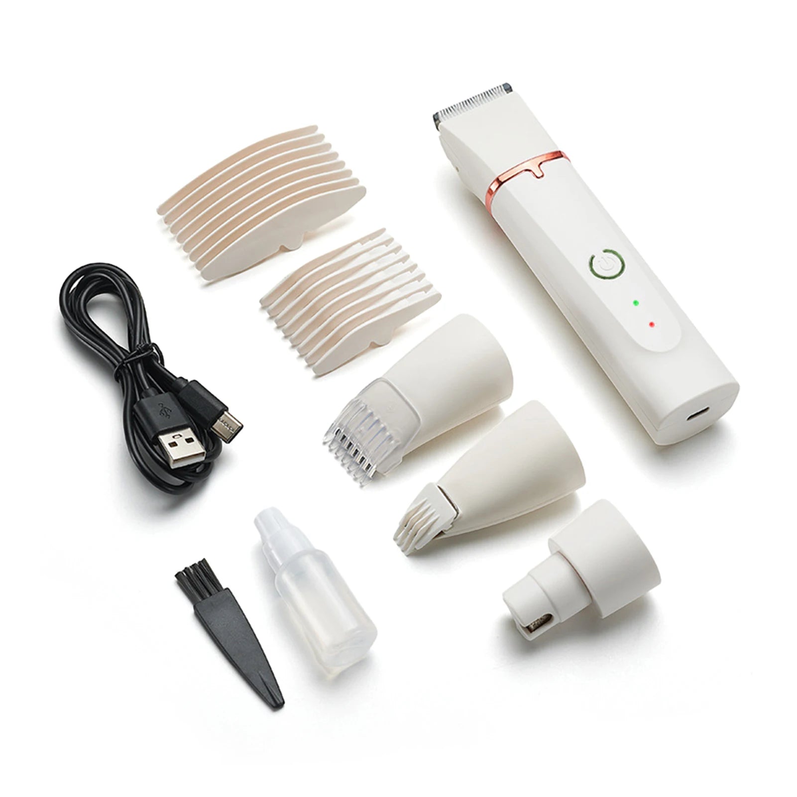 4-in-1 Pet Grooming Kit – USB Rechargeable Dog & Cat Hair Clipper