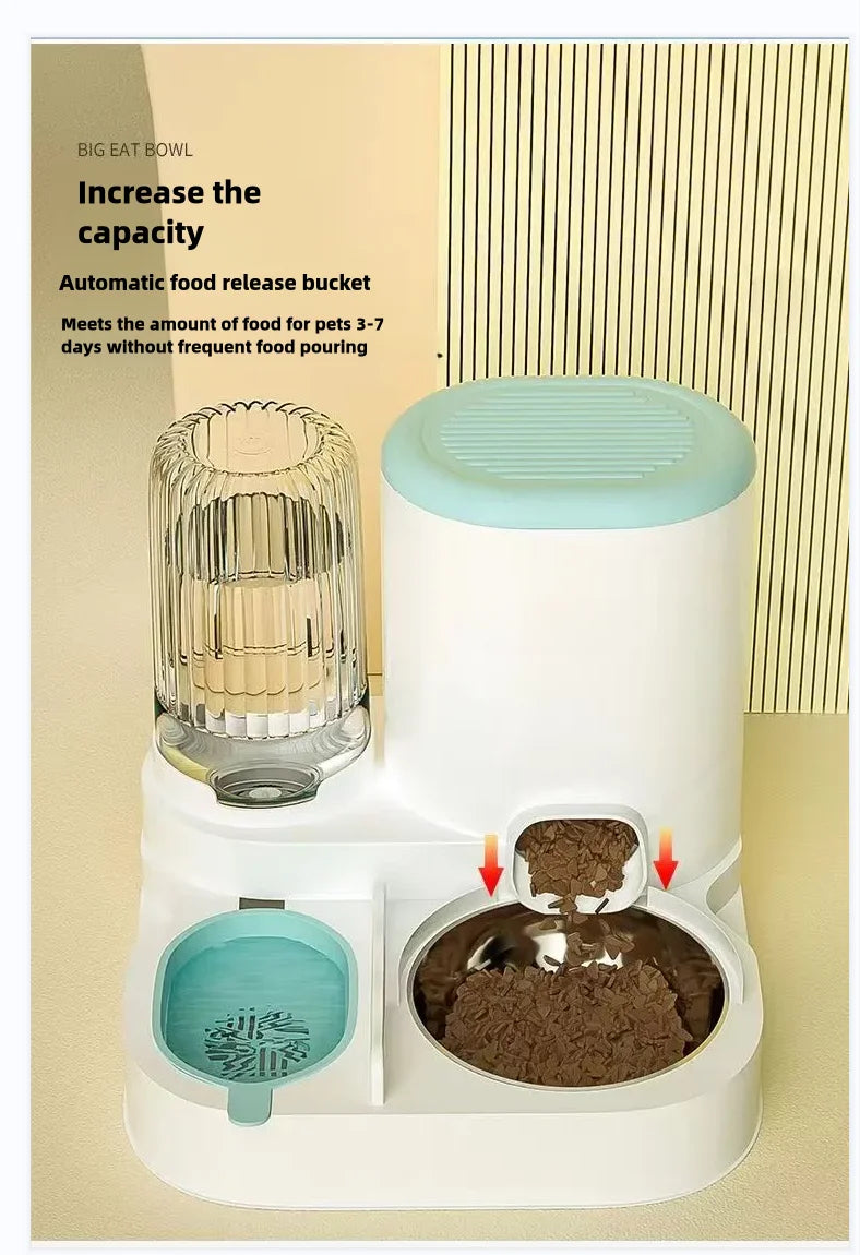 Automatic Pet Feeder & Water Dispenser – Integrated Bowl for Cats & Dogs