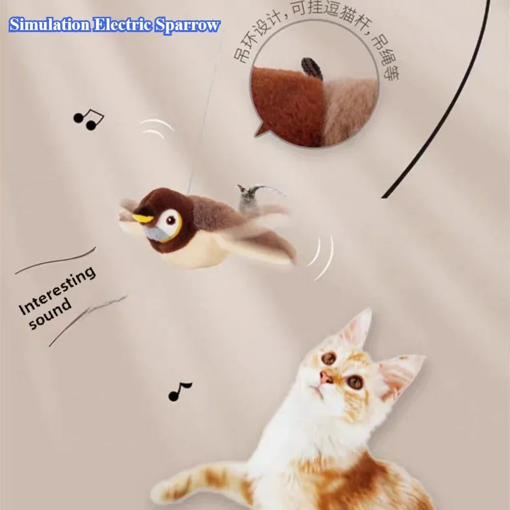USB Rechargeable Catnip Toy – Touch-Activated Plush Bird for Cats & Dogs