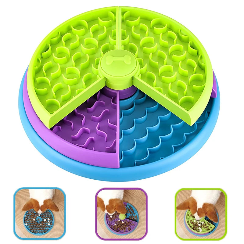 Slow Feeder Dog Bowl – Interactive Puzzle Treat Dispenser
