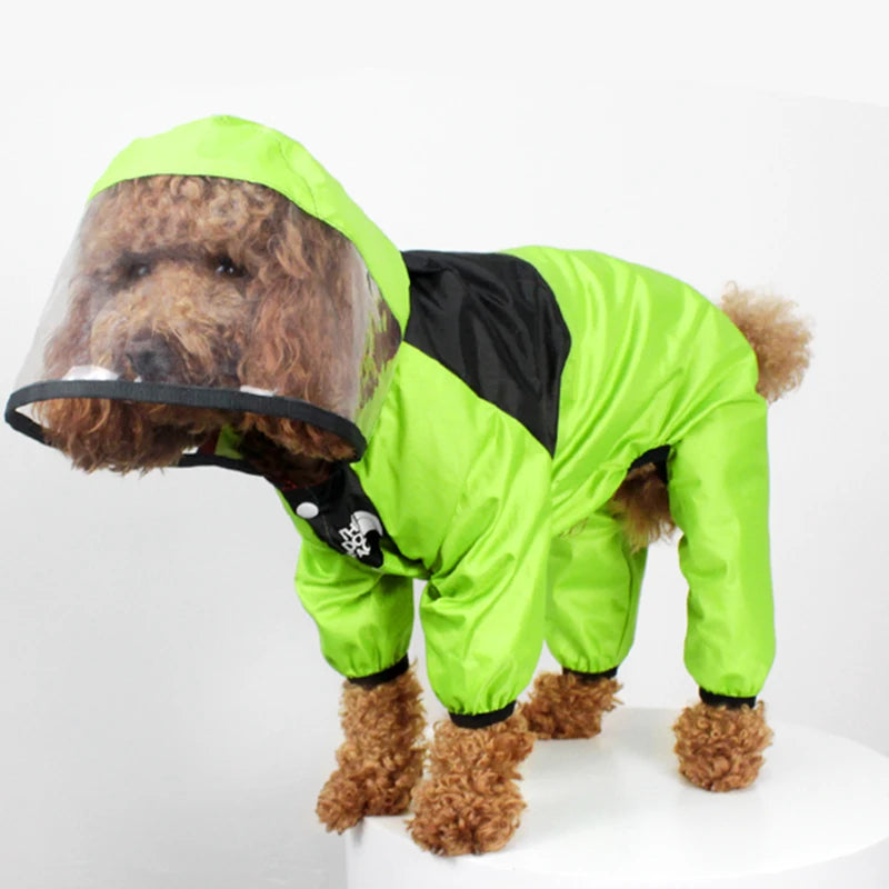 Waterproof Dog Raincoat – Face Design Jumpsuit Pet Jacket