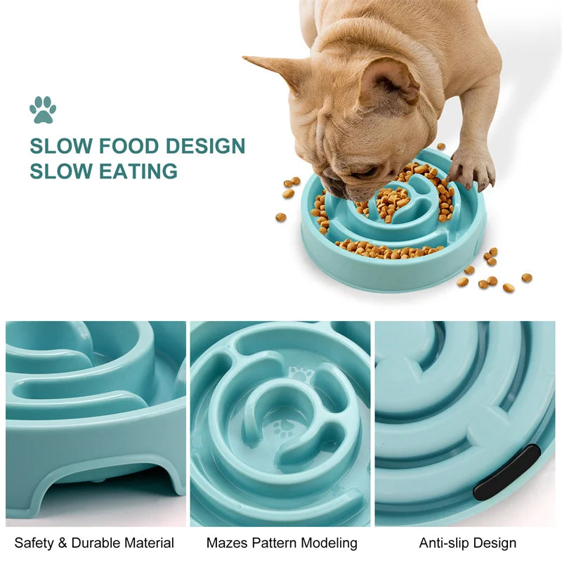 Slow Feeder Dog Bowl – Interactive Puzzle Treat Dispenser