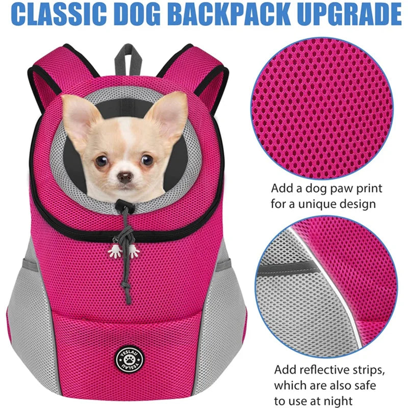 Foldable Pet Backpack – Portable Cat & Dog Travel Chest Bag