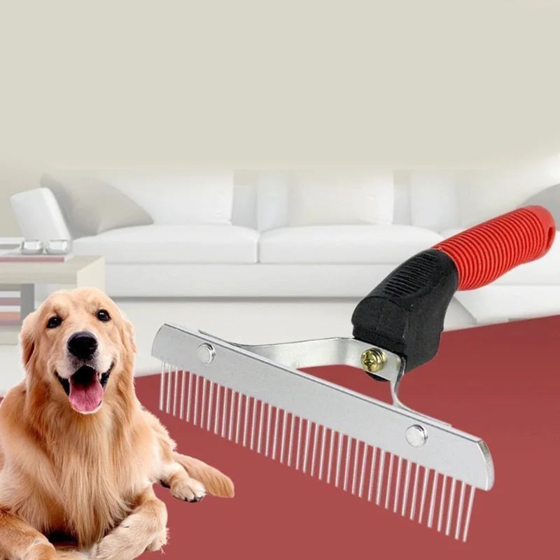 Dog Grooming Brush for Large Dogs – Long Hair Rake & Steel Comb
