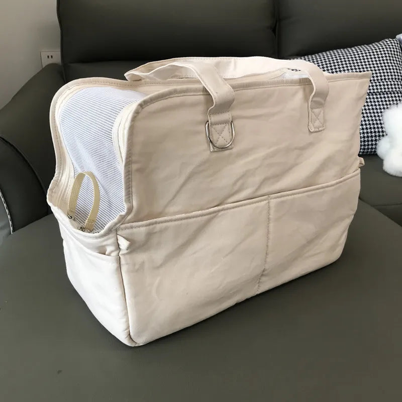Portable Pet Carrier Bag – Cat & Dog Shoulder Handbag with Car Seat Bed