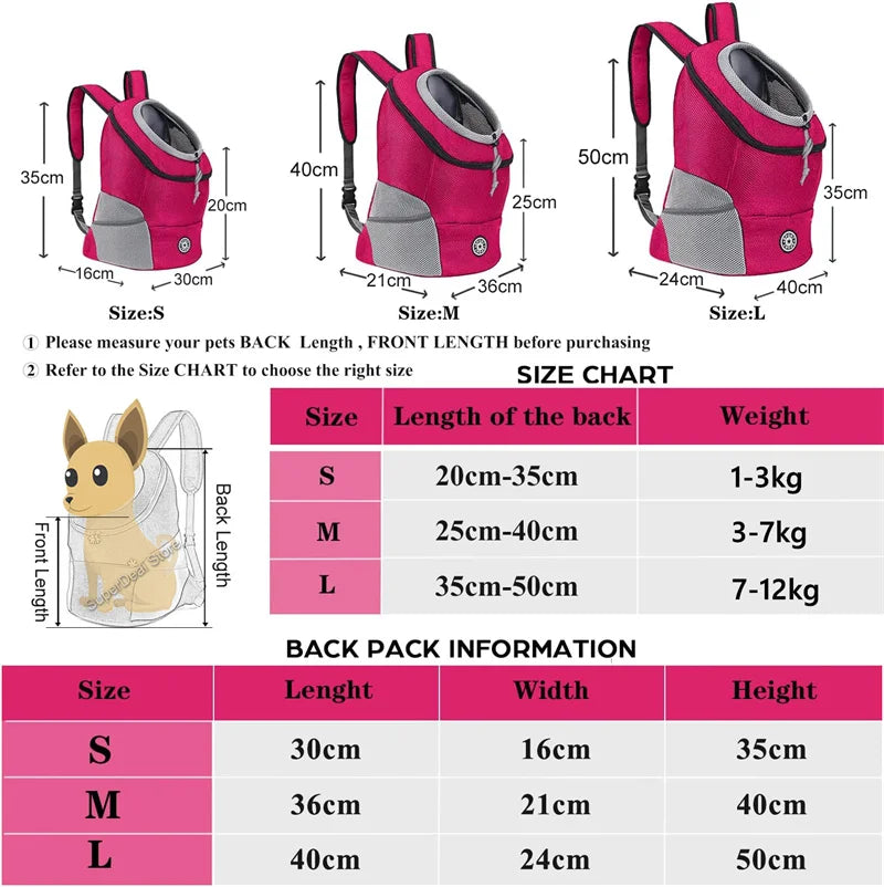 Foldable Pet Backpack – Portable Cat & Dog Travel Chest Bag