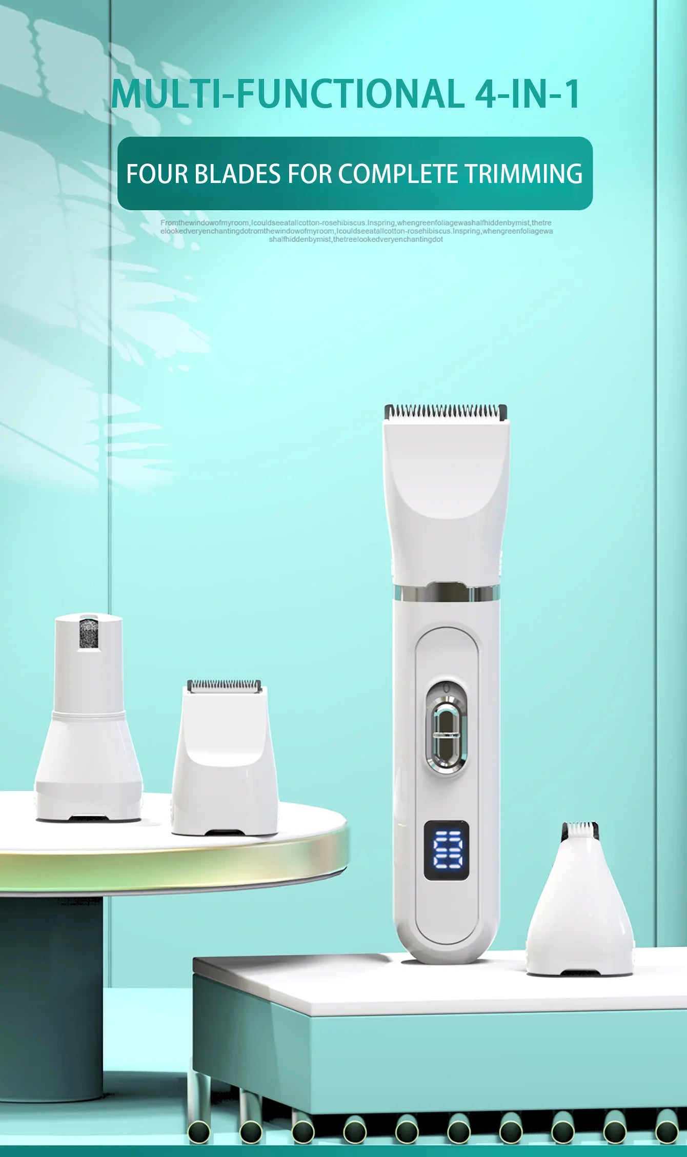 Professional Dog Hair Clipper – Silent USB Rechargeable Pet Grooming Tool