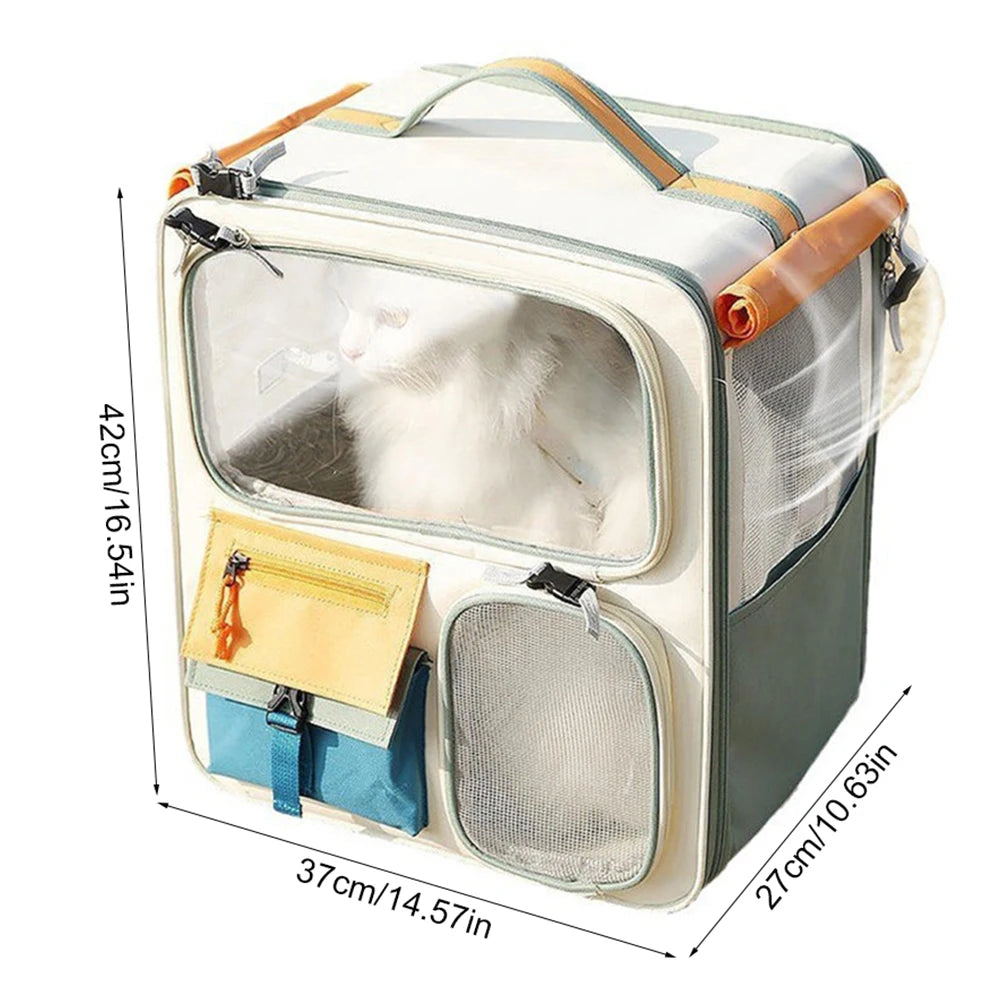 Transparent Pet Backpack – Breathable Dog & Cat Travel Carrier