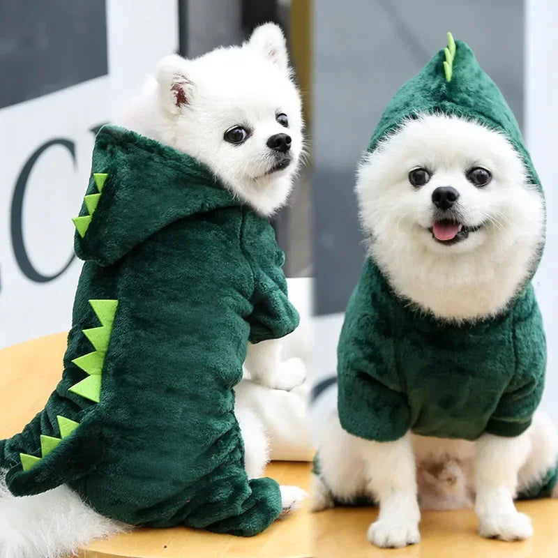 Dinosaur Fleece Dog Jumpsuit