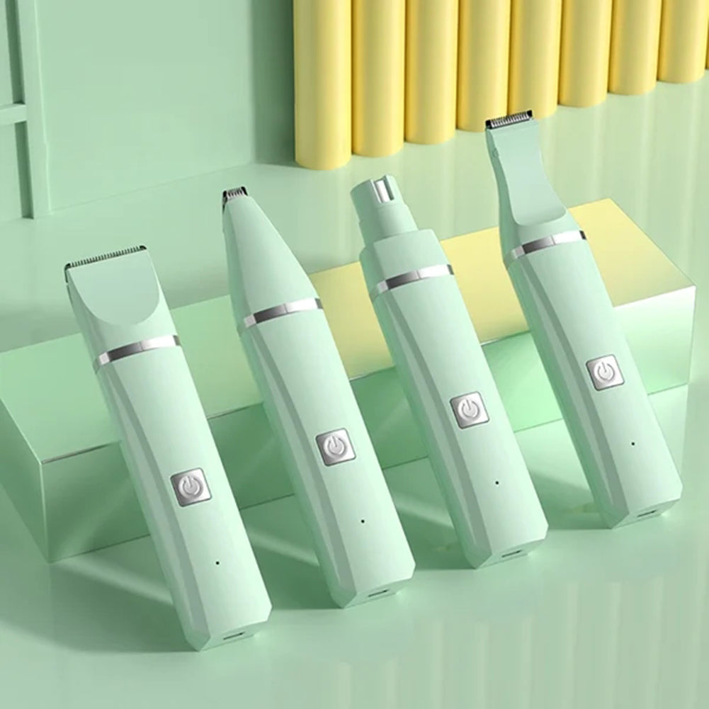 4-in-1 Pet Grooming Kit – USB Rechargeable Dog & Cat Hair Clipper