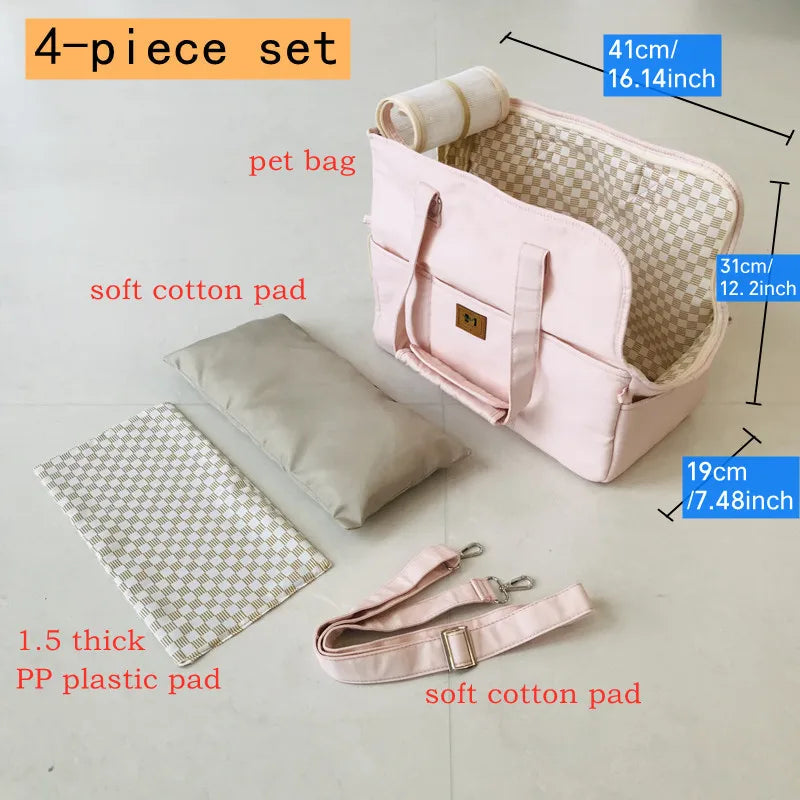 Portable Pet Carrier Bag – Cat & Dog Shoulder Handbag with Car Seat Bed