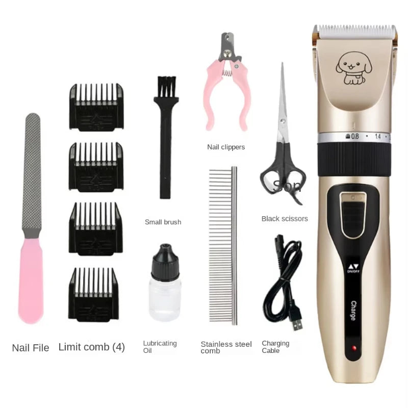 USB Rechargeable Pet Hair Clipper – Silent Dog & Cat Grooming Set
