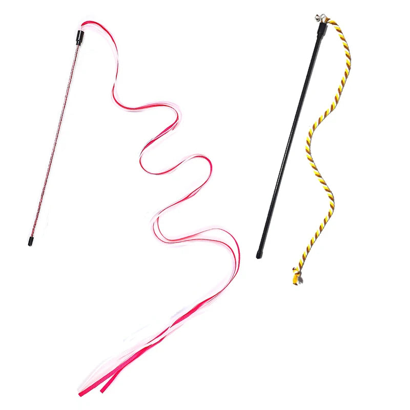 Cat Teaser Wand – Interactive Satin Ribbon Play Stick for Kittens