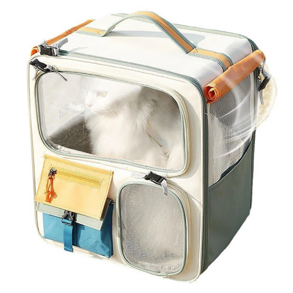 Transparent Pet Backpack – Breathable Dog & Cat Travel Carrier