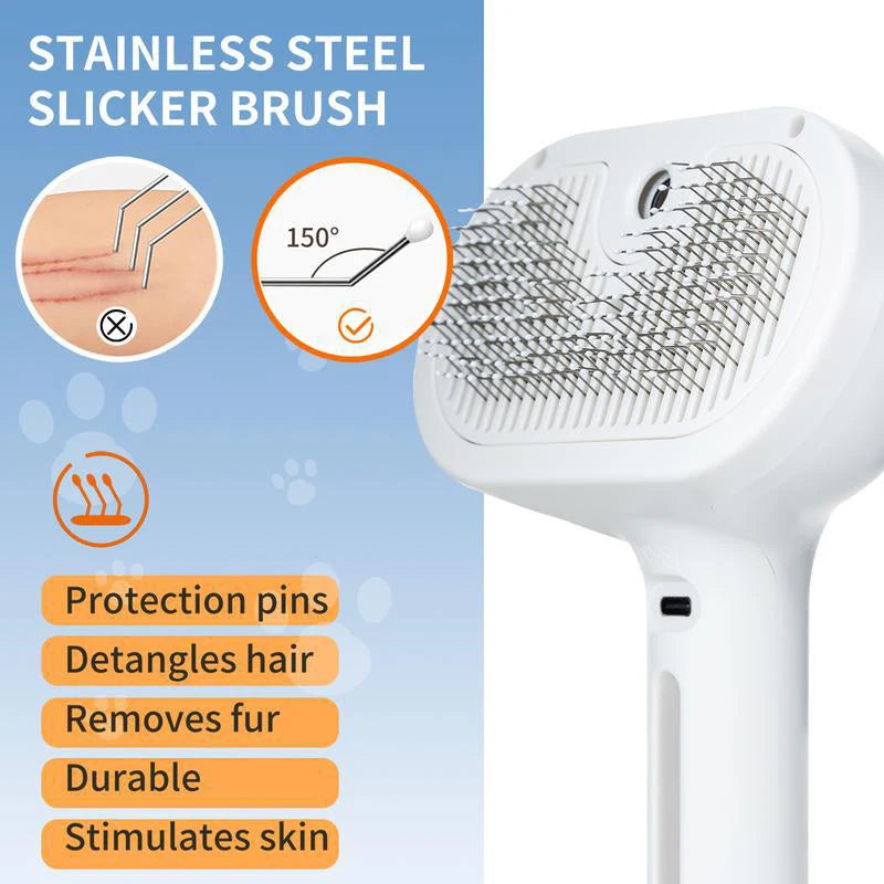 Pet Steam Massage Comb – Safe Hair Removal Brush for Dogs & Cats