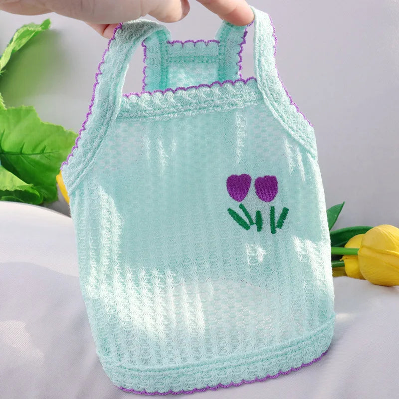 Striped Pet Sweatshirt – Soft Summer Vest for Small Dogs & Puppies