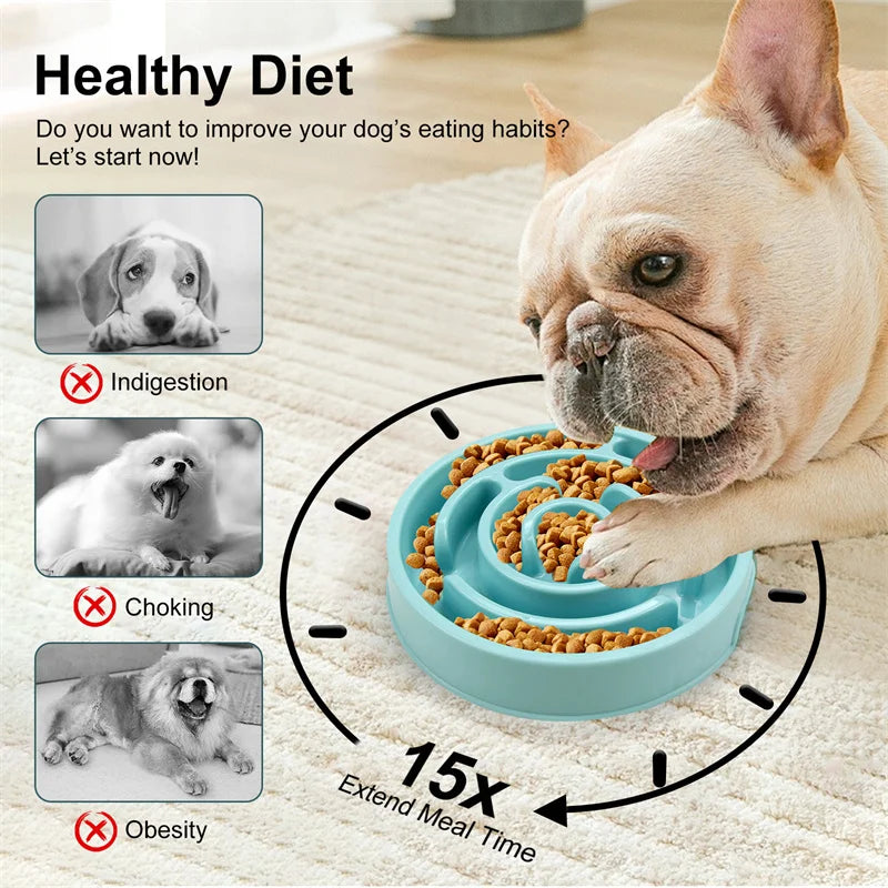 Slow Feeder Dog Bowl – Interactive Puzzle Treat Dispenser