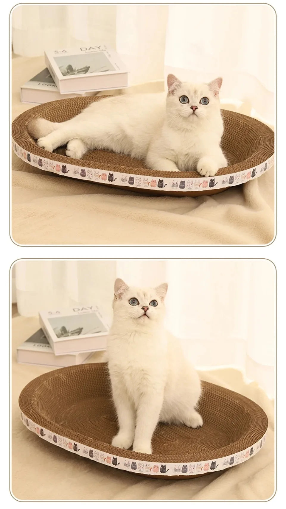 Corrugated Cat Scratcher – Catnip-Infused Scratch-Resistant Post & Sofa Protector