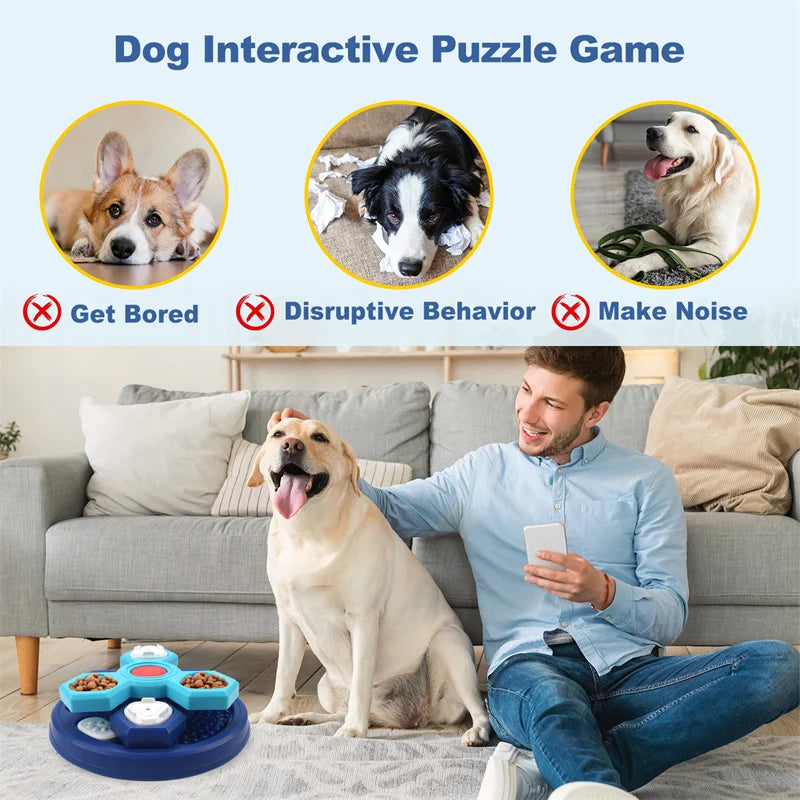 Slow Feeder Dog Bowl – Interactive Puzzle Treat Dispenser