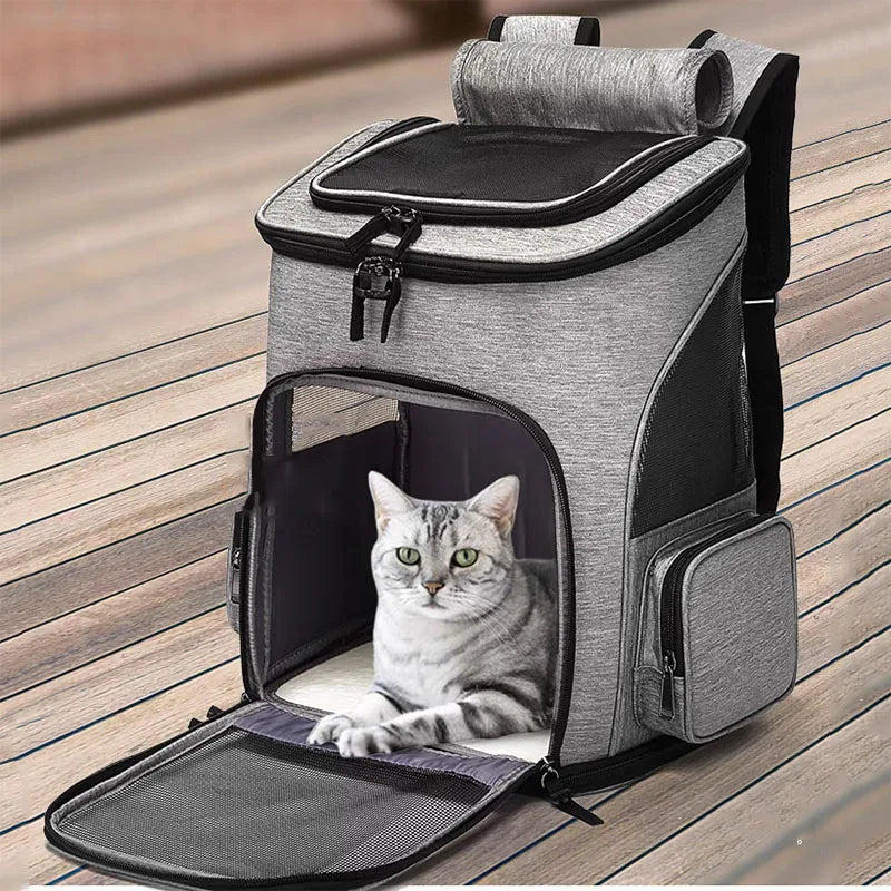 Expandable Pet Carrier Backpack – Foldable Travel Bag for Cats & Dogs