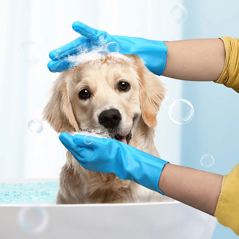 Pet Grooming Gloves – Deshedding & Massage for Dogs & Cats