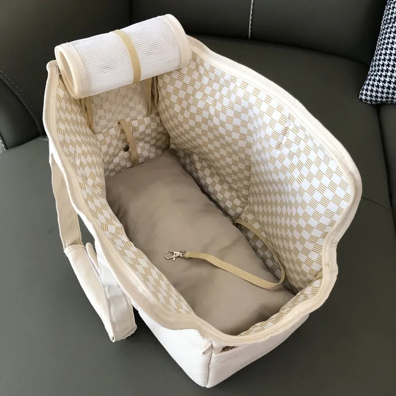 Portable Pet Carrier Bag – Cat & Dog Shoulder Handbag with Car Seat Bed