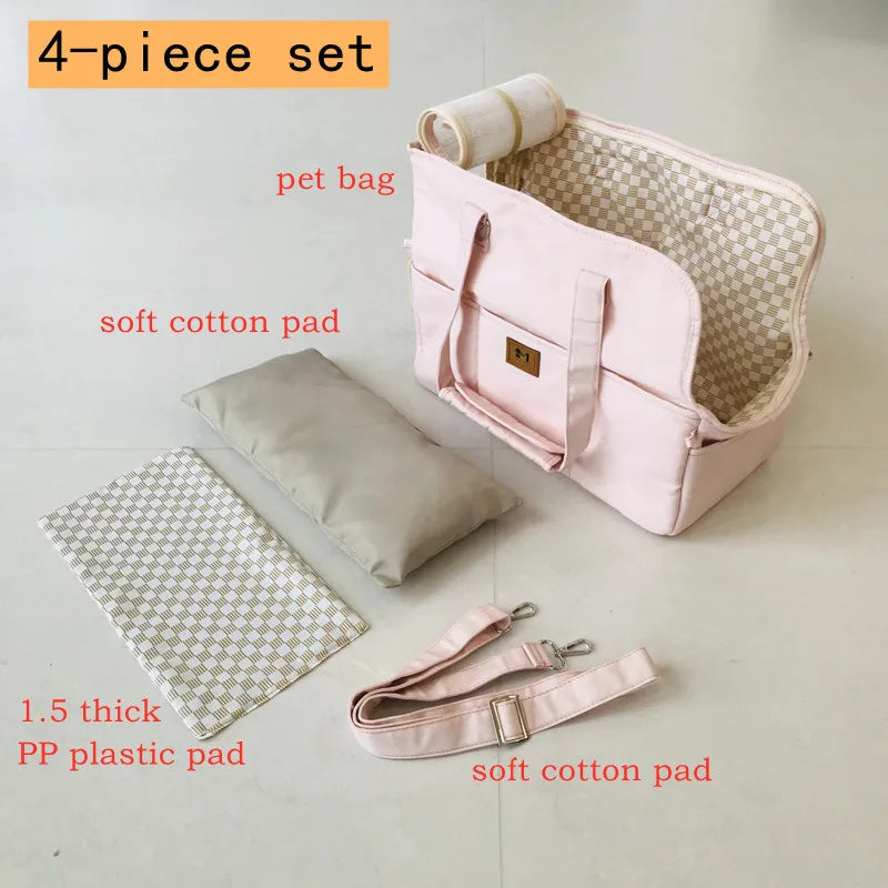 Portable Pet Carrier Bag – Cat & Dog Shoulder Handbag with Car Seat Bed