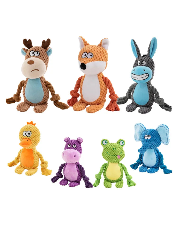 Plush Squeaky Dog Chew Toy – Indestructible Bite-Resistant Puppy Toy