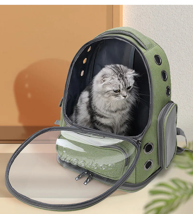 Transparent Pet Backpack – Breathable Cat & Small Dog Travel Carrier