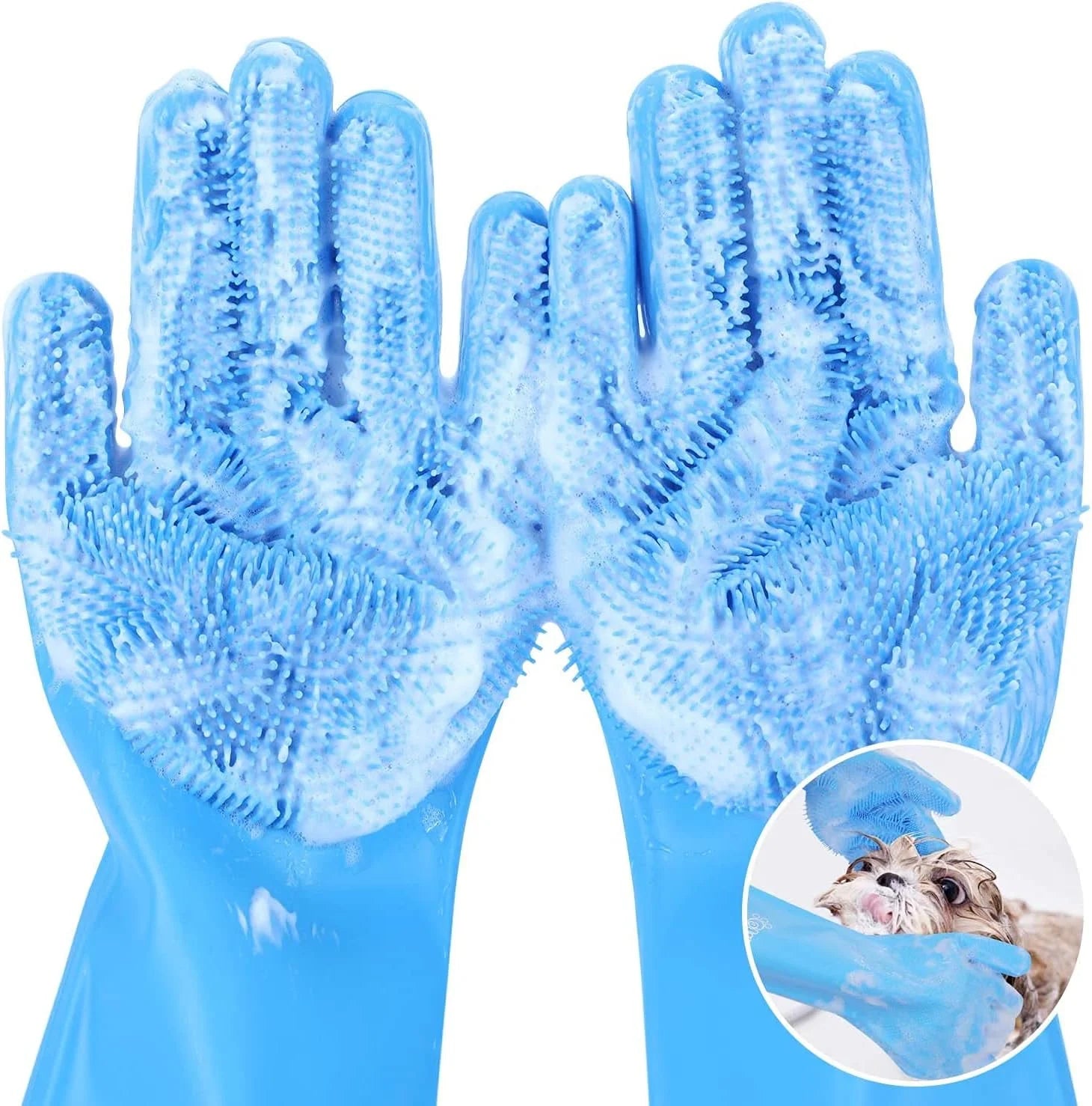 Pet Grooming Gloves – Deshedding & Massage for Dogs & Cats