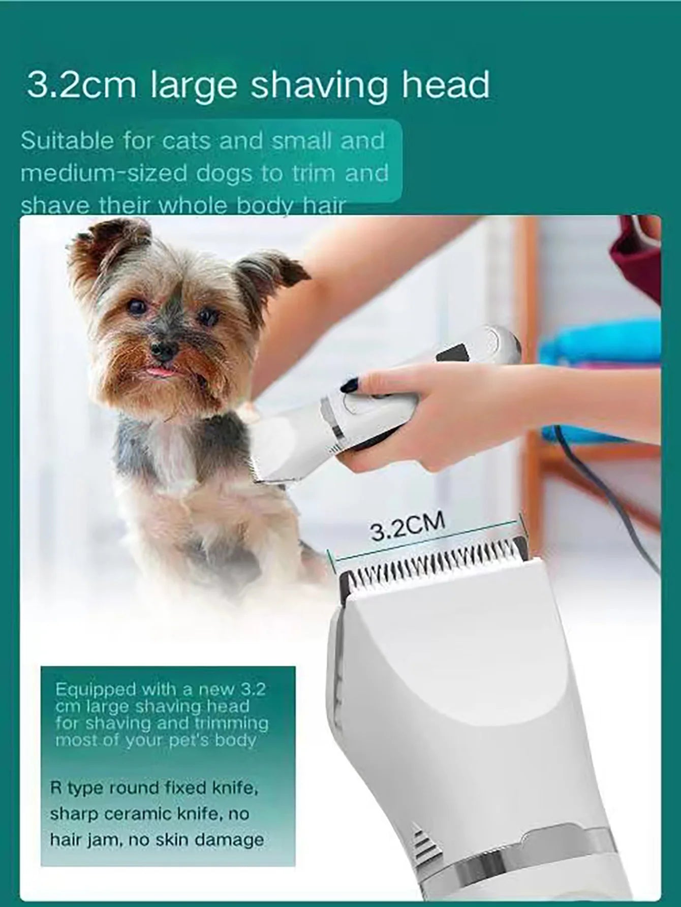 Professional Dog Hair Clipper – Silent USB Rechargeable Pet Grooming Tool