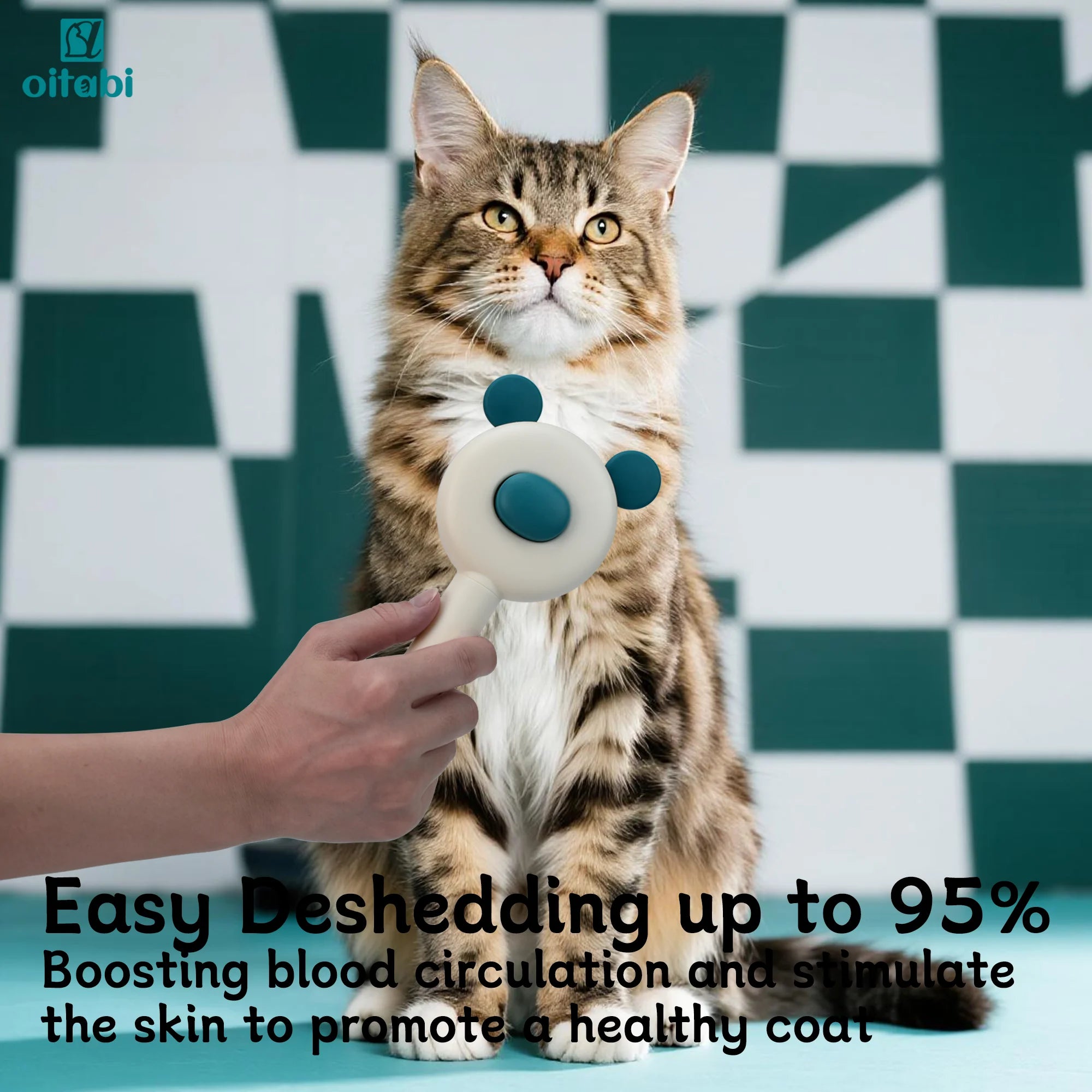 Oitabi Self-Cleaning Cat Brush – Shedding & Grooming Comb