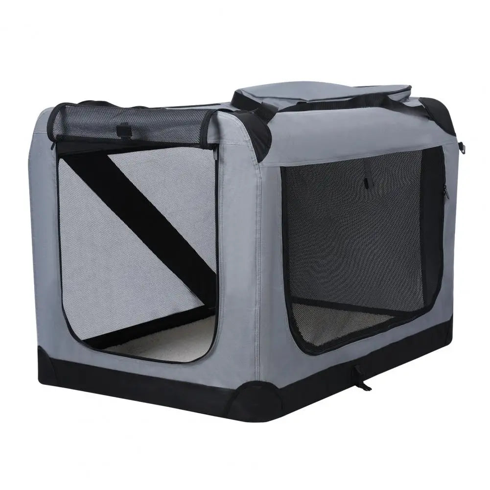 Portable Dog Carrier Crate – Foldable Car Travel Bed & Kennel