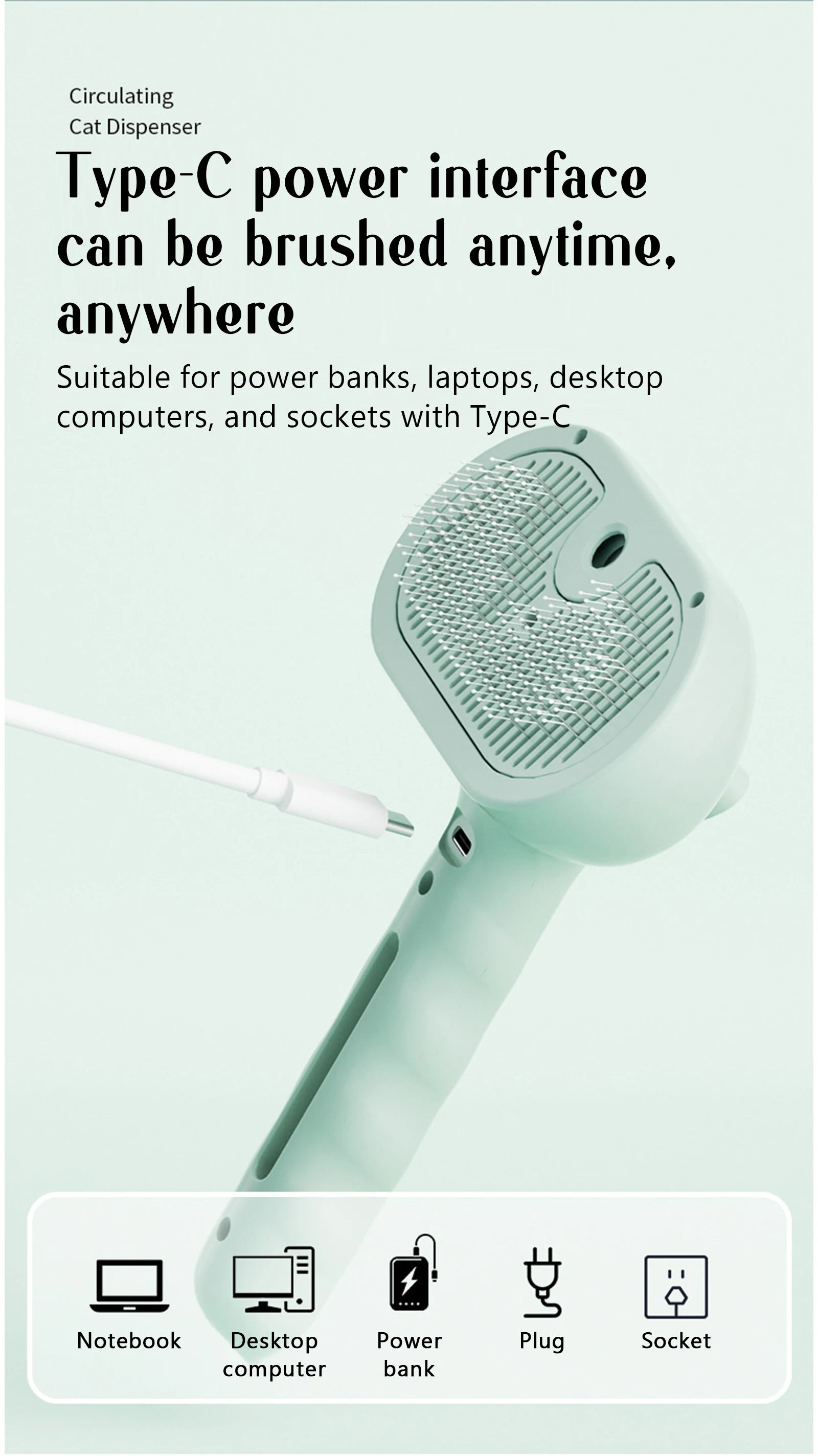 Pet Steam Massage Comb – Safe Hair Removal Brush for Dogs & Cats