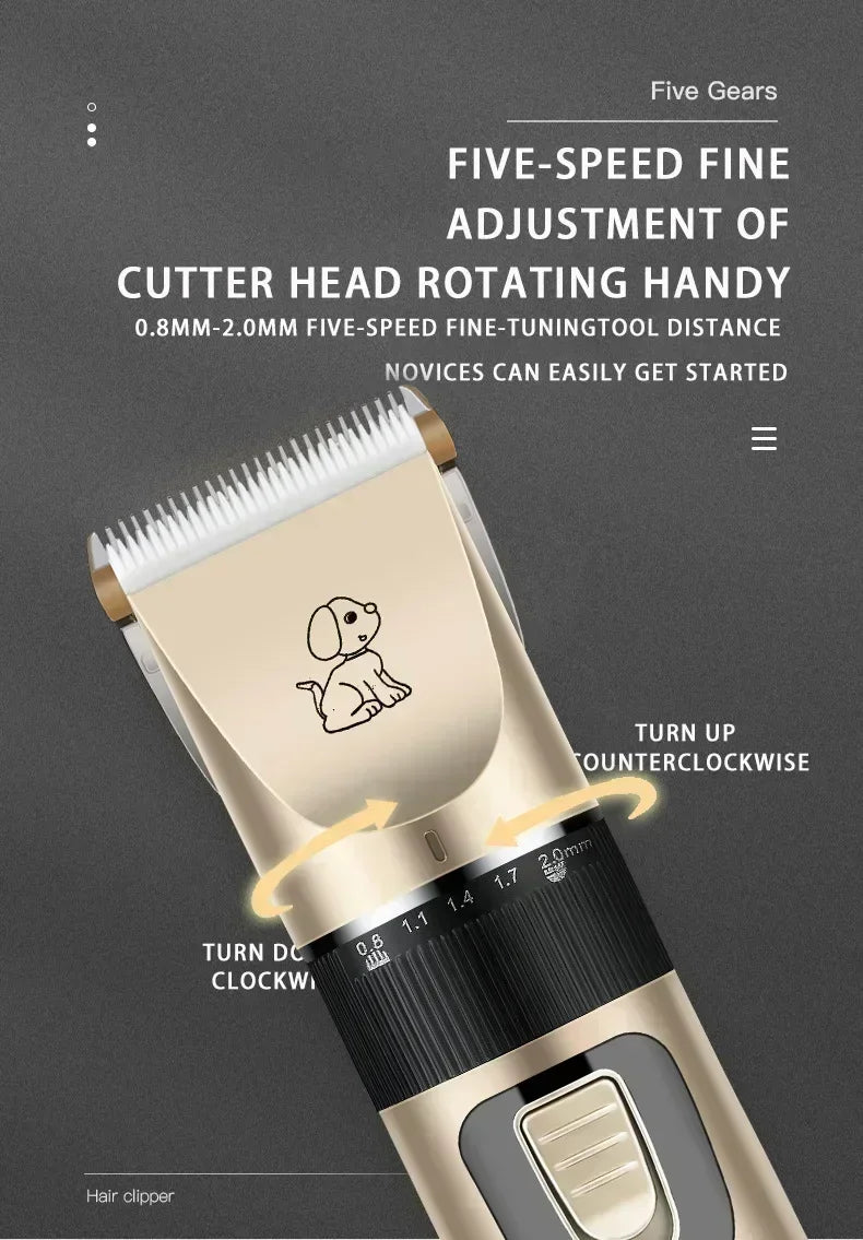 USB Rechargeable Pet Hair Clipper – Silent Dog & Cat Grooming Set