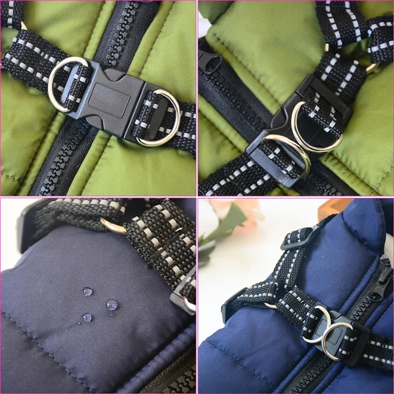 Large Dog Winter Jacket – Waterproof Warm Coat with Harness