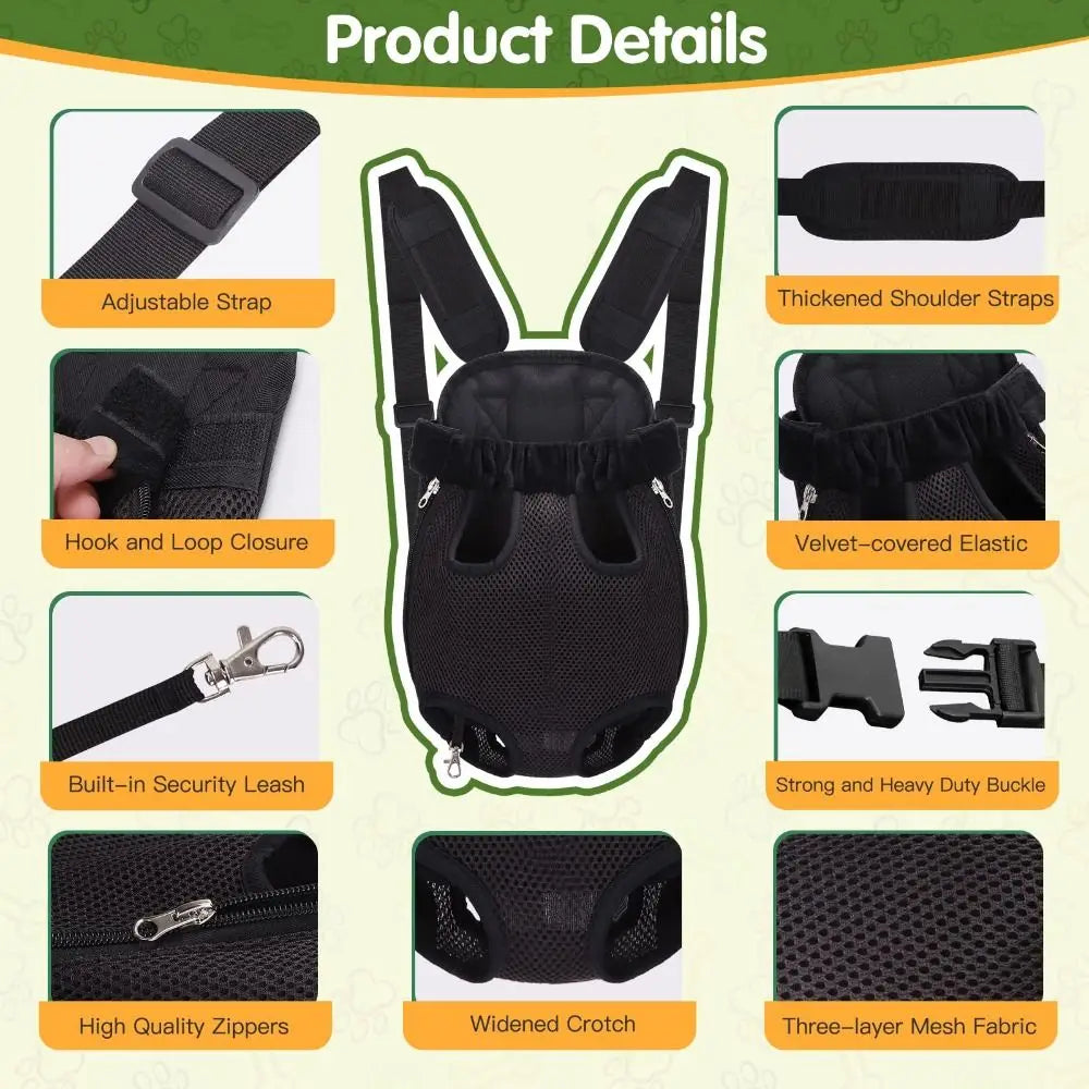 Adjustable Pet Carrier Backpack – Travel Bag for Cats & Small Dogs