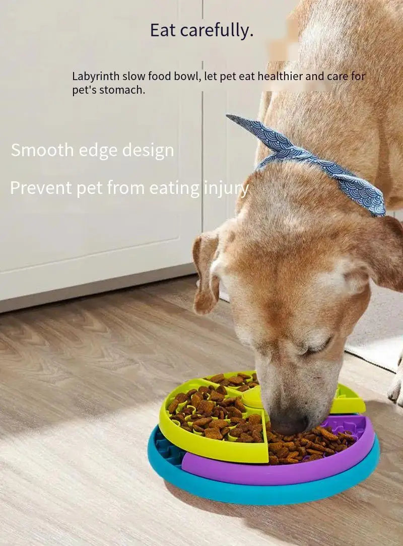 Slow Feeder Dog Bowl – Interactive Puzzle Treat Dispenser