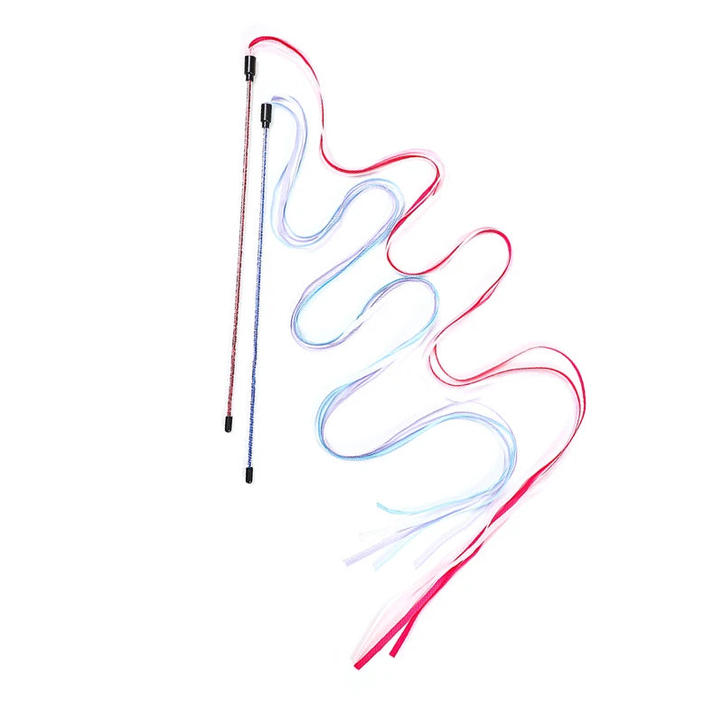 Cat Teaser Wand – Interactive Satin Ribbon Play Stick for Kittens