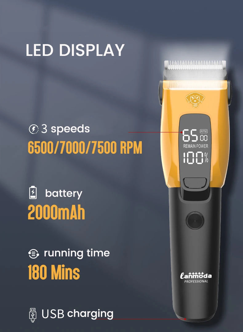Professional Pet Hair Clipper – Rechargeable Dog & Cat Trimmer