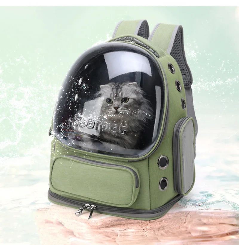 Transparent Pet Backpack – Breathable Cat & Small Dog Travel Carrier