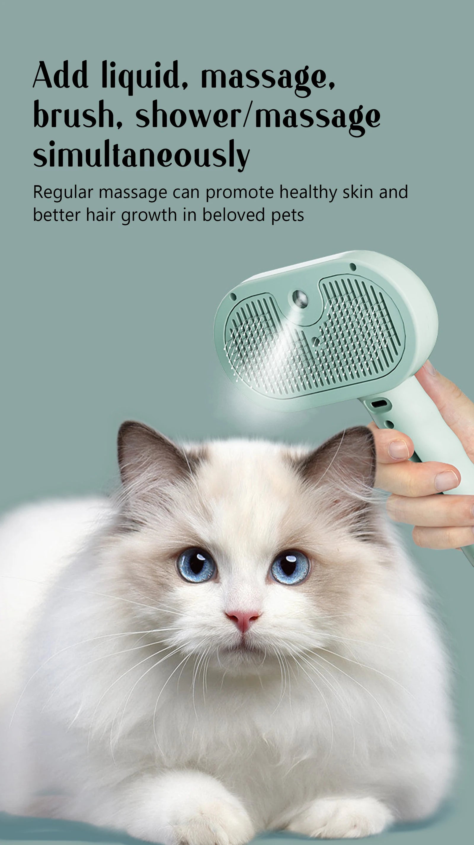 Pet Steam Massage Comb – Safe Hair Removal Brush for Dogs & Cats